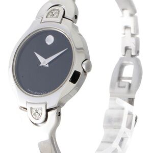 Movado Kara Black and Silver Diamond watch